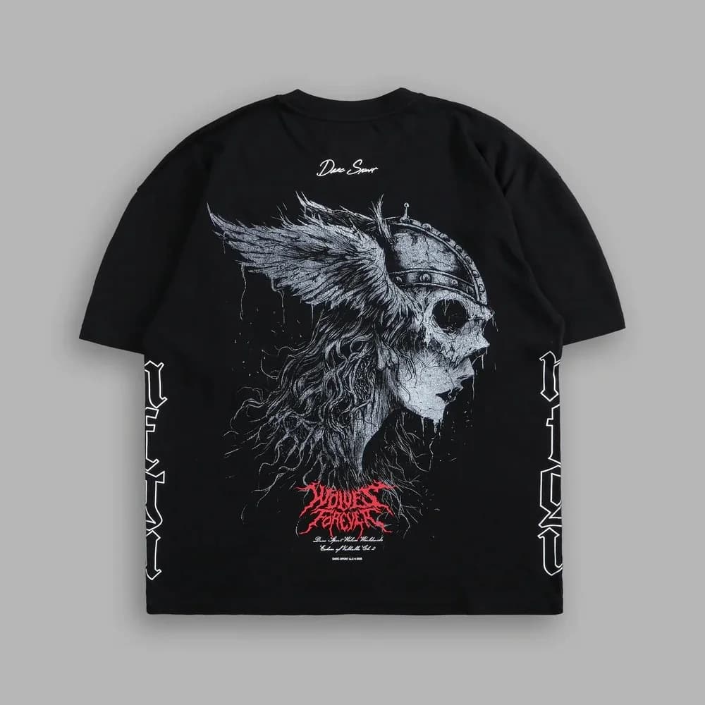 US SIZE NEW "SIDE BY SIDE" OVERSIZED TEE IN BLACK Men T Shirts Y2k DARK Gothic Short Sleeve T-Shirt Harajuku Hip Hop Couple Tops