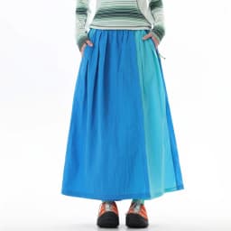 Women's Water-Repellent Summer Skirt-Pants – Mid-Waist, Asymmetrical Hem & Color-Block Design for Urban Outdoor & Casual Wear