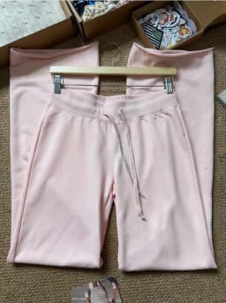New Light Pink Drawstring Sweatpant Woman Spring Raw Hem Low Waist Straight Long Pants Casual All-match Cotton Sport Trousers