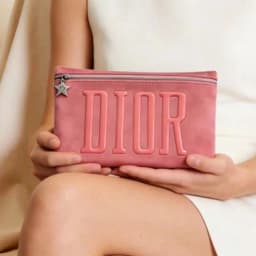 Dior Dior’s Bag Luxury Pink Makeup Organizer Pouch Large Capacity With Star Metal Zipper Charm Portable Travel Cosmetic Wash Bag