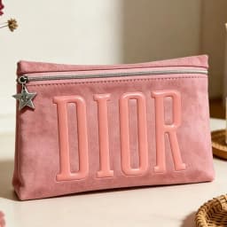 Dior Dior’s Bag Luxury Pink Makeup Organizer Pouch Large Capacity With Star Metal Zipper Charm Portable Travel Cosmetic Wash Bag
