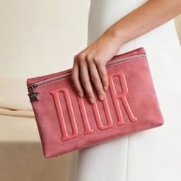 Dior Dior’s Bag Luxury Pink Makeup Organizer Pouch Large Capacity With Star Metal Zipper Charm Portable Travel Cosmetic Wash Bag