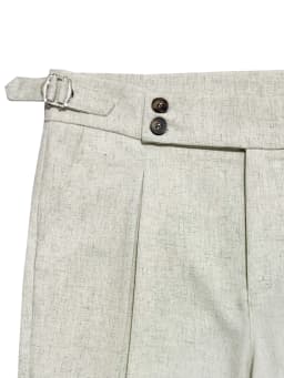 2026 Summer Linen Solid Color Formal Pants Men Light Business Office Daily Wear Without Belt