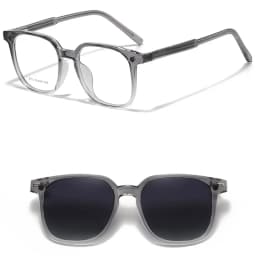 HBK Fashion Men's Magnetic Clip Sunglasses Set Flip Function 2-in-1 Vintage Polarized Sunglasses Women's Decorative Sunglasses