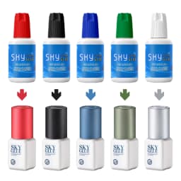 5 Bottles Original Korea Sky S+ Plus Type Glue for Eyelash Extensions Supplies 5ml Sky Red Cap Makeup Tools Sealed Bag Wholesale