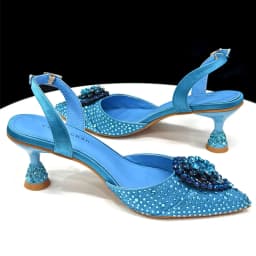 Crystal Rhinestone Heels & Clutch Bag Set Pointed Slingback Heels Women Wedding Prom Party Elegant Formal Matching Shoe Purse