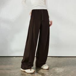 TOYOUTH Women's Glutinous Rice Velvet Straight Leg Pants 2026 Autumn New Soft Hip Concealing Leg Shaping Relaxed Trousers