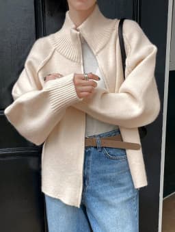 Lazy Style Sweater Jacket for Women 2026 Autumn Winter Thicken Warm Soft Knitted Cardigans Fashion Zipper Stand Collar Cardigan