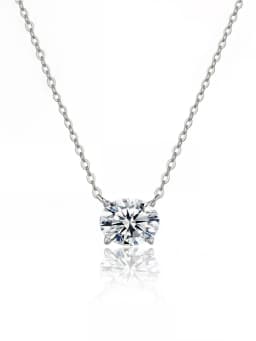 Fashion Luxury Real 2CT Oval Moissanite Diamond Necklace For Women Engagement Party High Quality Jewelry