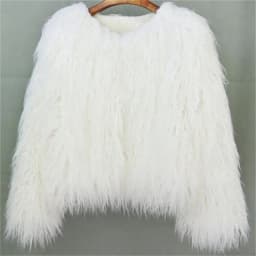 Women's Fur Coat Colorful Furry Pink Lamb Wool Faux Fur Coat Female Shaggy Sheepskin Coat Winter Artificial Fur Jacket