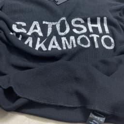 Men Waffle Knit Long Sleeve T-Shirt Satoshi Nakamoto Boxy Distressed Vintage Block Letter Front Print Tops