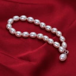 Real Natural White Freshwater Pearl Bracelet Women,Cute 925 Silver Pearl Strand Bracelet Ladies Wife Mother Birthday Gift White