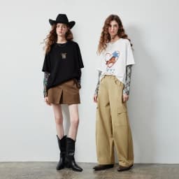 TOYOUTH Women's Long Sleeve T Shirt 2026 Autumn New Cotton Fake Two Piece Splicing Loose Drop Shoulder Urban Nomadic Casual Tops