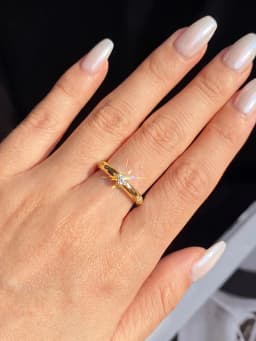 Fashion Shiny Real Round Moissanite Diamond Wedding Rings for Women Anniversary Party High Quality Jewelry Gift