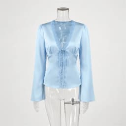 Tsiisd Women's Lace Satin Lace-Up Vest Top Patchwork Fashion Romantic Premium Commute Summer Tank Female Bandage V-Neck Top 2026