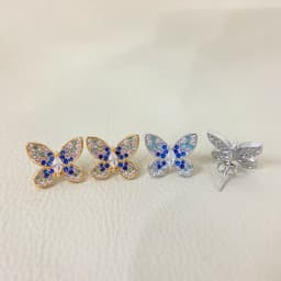 Butterfly Pendant 925 Silver Colorful 5A Zircon Crystal Wing Women's Necklace Double Layer Chain Dainty Valentine's Jewelry Gift