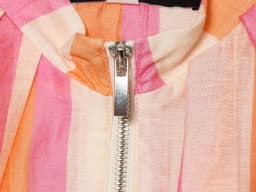 BSAY Women Colorful Stripe Zip Up Jacket Stand Collar Lantern Long Sleeve Loose Cropped Lightweight Casual Outerwear Thin Coat