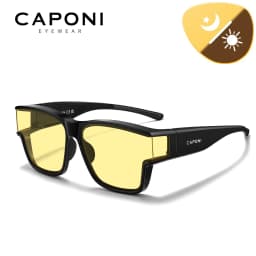 CAPONI Night Vision Men Sunglasses HUD Anti Glare Photochromic Day and Night Use Outdoor Driving Frame Cover Goggles BSYS36703