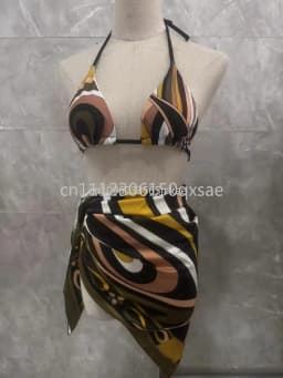 Classic Women's Headband Scarf Swimsuits with Letter Signature Logo Sexy Bikini Sets Beachwear Swimwear