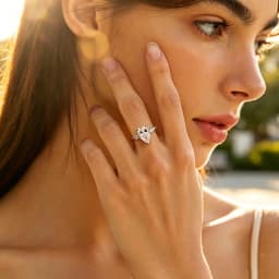 Smyoue 1-4CT Pear Cut Certified Moissanite Rings for Women 3 Gems Classic Wedding Promise Band 925 Sterling Silver Plated 18K