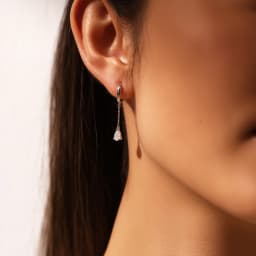 MODIAN 1 CT D Color Pear Cut Moissanite Drop Earrings 925 Sterling Silver Long Chain Lab Diamond Hoop Earrings Jewelry For Women
