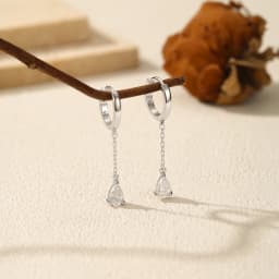 MODIAN 1 CT D Color Pear Cut Moissanite Drop Earrings 925 Sterling Silver Long Chain Lab Diamond Hoop Earrings Jewelry For Women