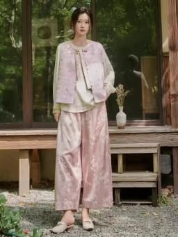 SENTUBILA Cloud Glow Cropped Pants Women 2026 New Chinese Style Elegant Loose Slim Fit Scythe Ankle Length Trousers 163KN7872