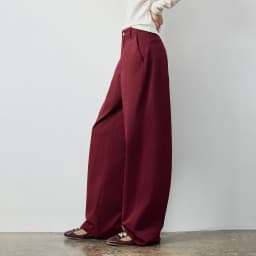 TOYOUTH Women's Soft Touch Curved Leg Long Pants 2026 Fall New Arrival High Waist Seam Detail Slimming Pear Shape Friendly