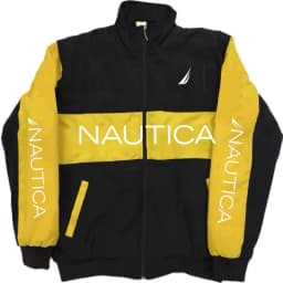 NAUTICA Color-block Quilted Jacket, Stand-collar Trench Coat, Vintage Streetwear, Men's and Women's Fashionable Sports Jacket