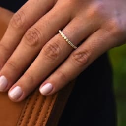 Lnngy Certified D Color VVS1 3mm Moissanite Stackable Eternity Ring 14k Gold Filled Wedding Rings For Women Sparkling Jewelry