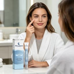 Plexaderm Rapid Reduction Eye Serum: Instantly diminishes under-eye bags and fine lines, firms the skin, and reduces puffiness—an emergency pre-makeup eye treatment perfect for those who stay up late.