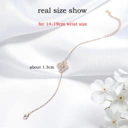 Smyoue Adjustable Flower Moissanite Bracelets for Women Certified Sparkling 18k Plated Ear Jewelry 100% 925 Sterling Silver