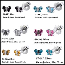 24pcs/Box Disposable No Pain Sterile Ear Piercing Unit Kit Stud Earring Jewelry Cartilage Tragus Helix Piercing Ear Gun Tool