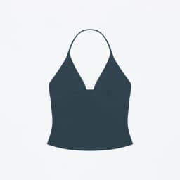 Tank Deep V Halter Neck Camisole, Slim Fit Short Crop Top, Tight-Fitting Waist-Cinching Backless Tank Top, Versatile Outerwear Solid Color Base Shirt