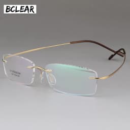 BCLEAR High Quality Pure Titanium Unisex Rimless Optical Frame Memory Thress-piece Rimless Glasses for Men and Women Comfortable