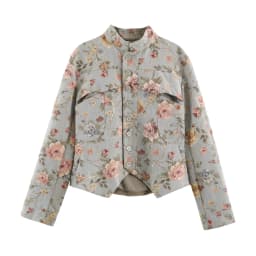 TFMLN New Women Glitter Sequins Blazer Fashion Long Sleeve Vintage Print Stand Collar Neck Street Blazers Casual Slim Autumn