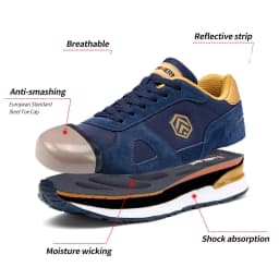 LARNMERN Men Steel Toe Shoes Antistatic Safety Shoes Women Composite Breathable Slip On Work Sneakers Industries Protection