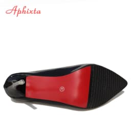 Aphixta 12cm Office Thin Heels Pumps Women Shoes Pointed Toe Patent Leather Wedding Dress Shoes Woman Chaussures Femme