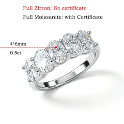 Smyoue 4*6mm Pear Cut 5 Stones Moissanite Rings for Women Luxury Dating Wedding Band Promise Real S925 Sterling Silver Jewelry