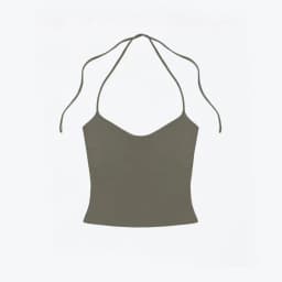 Tank Top with Multiple Colors and Tie Straps, Metal Accessories, Hollow Back Design, Slim Fit, Backless Top, Suitable for Layering or Wearing Alone, U-Neck Tank Top