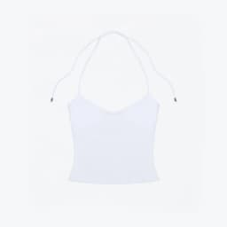 Tank Top with Multiple Colors and Tie Straps, Metal Accessories, Hollow Back Design, Slim Fit, Backless Top, Suitable for Layering or Wearing Alone, U-Neck Tank Top