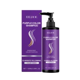 Hoegoa Purple Hair Nourishing Mask Cover Gray Hair Fade Yellow Non-irritating Restore Gloss Smoothing Hair Conditioner Set