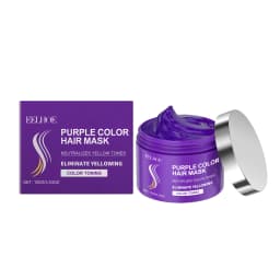 Hoegoa Purple Hair Nourishing Mask Cover Gray Hair Fade Yellow Non-irritating Restore Gloss Smoothing Hair Conditioner Set