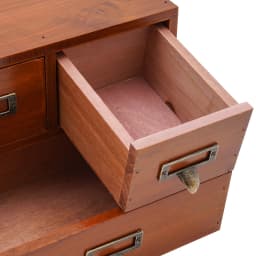Vintage Wooden 6-Drawer Apothecary Cabinet, Desktop Organizer for Medicine, Jewelry, Tea Collection in Library Catalog Style