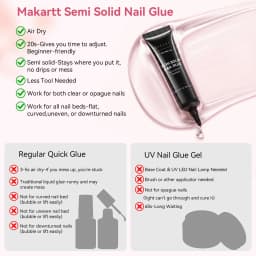 Makartt Hema-Free Semi Solid Nail Glue Strong Air-Dry 20s Fake Nail Tips Adhesive No UV Needed DIY Manicure 10ml Home Salon