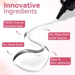 Makartt Hema-Free Semi Solid Nail Glue Strong Air-Dry 20s Fake Nail Tips Adhesive No UV Needed DIY Manicure 10ml Home Salon