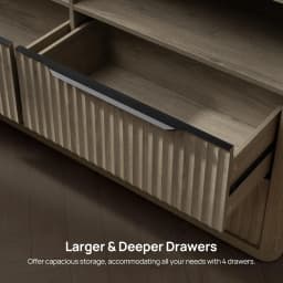 Wide 4-Drawer Dresser with Open Shelf Fluted TV Stand Bedroom Hallway Entryway 56.5", Customized