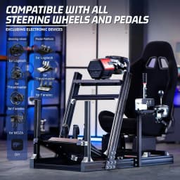 Proile Racing Simulator Cockpit with Seat, Adjusent, It or Thrusaster, or Anatec, or G29 GPro, Sim E 8040, Not Include St