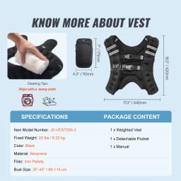 Weighted Vest 20 lbs Weight Vest with Reflective Stripe Adjustable Buckle Body Weight Vest for Men Women Workout Equipment