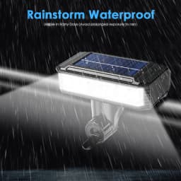 Solar Bicycle Light with Horn USB Rechargeable MTB Road Bike, Waterproof LCD Display Front Lamp Flashlight Bicycle Light 2000mAh